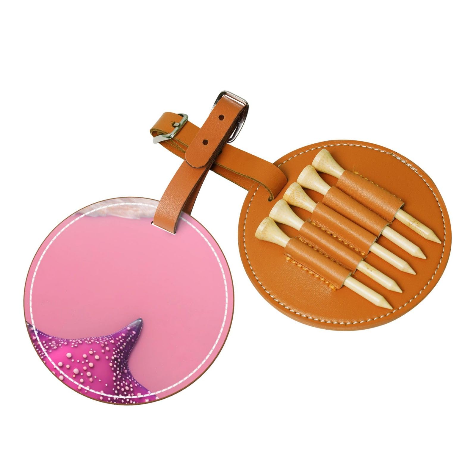 WXXWXD Pink Sand Beach Printed Golf Tee Storage Bag - Portable Storage, Easily Organize Tees