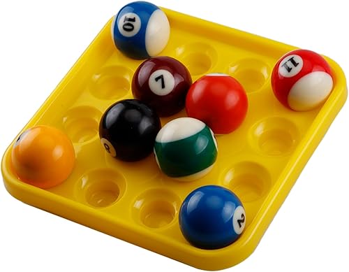 Miniatura 9 de Bandeja de bola de billar estándar para 16 bolas, bandeja de transporte de bolas de plástico negro de 2 14 pulgadas para mesa de billar