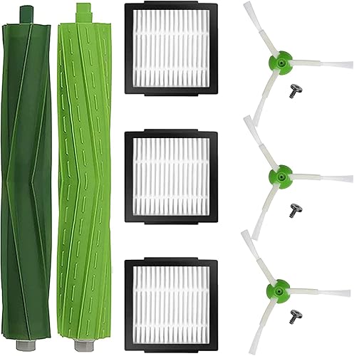 Piezas de repuesto compatibles con iRobot Roomba E&i Series i7 J7 i3 i4 i7+ Plus i3+ i4+ i6 i6+ i8 i8+ E5 E6 j7+ Plus, 2 cepillos de goma