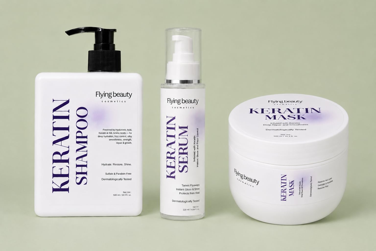Keratin Repair Look Hair Combo | Shampoo, Serum & Hair Mask Set | Hair Care Products for Smooth Hair-image-30