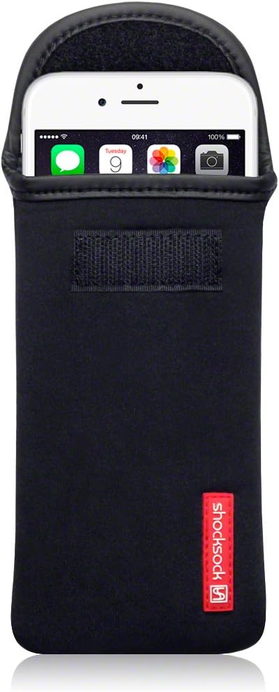 Shocksock iPhone 6 Plus Case, [Black] iPhone 6 Plus Neoprene Case Impact Resistant Pouch with Velcro Closure for iPhone 6 Plus (5.5") - Black