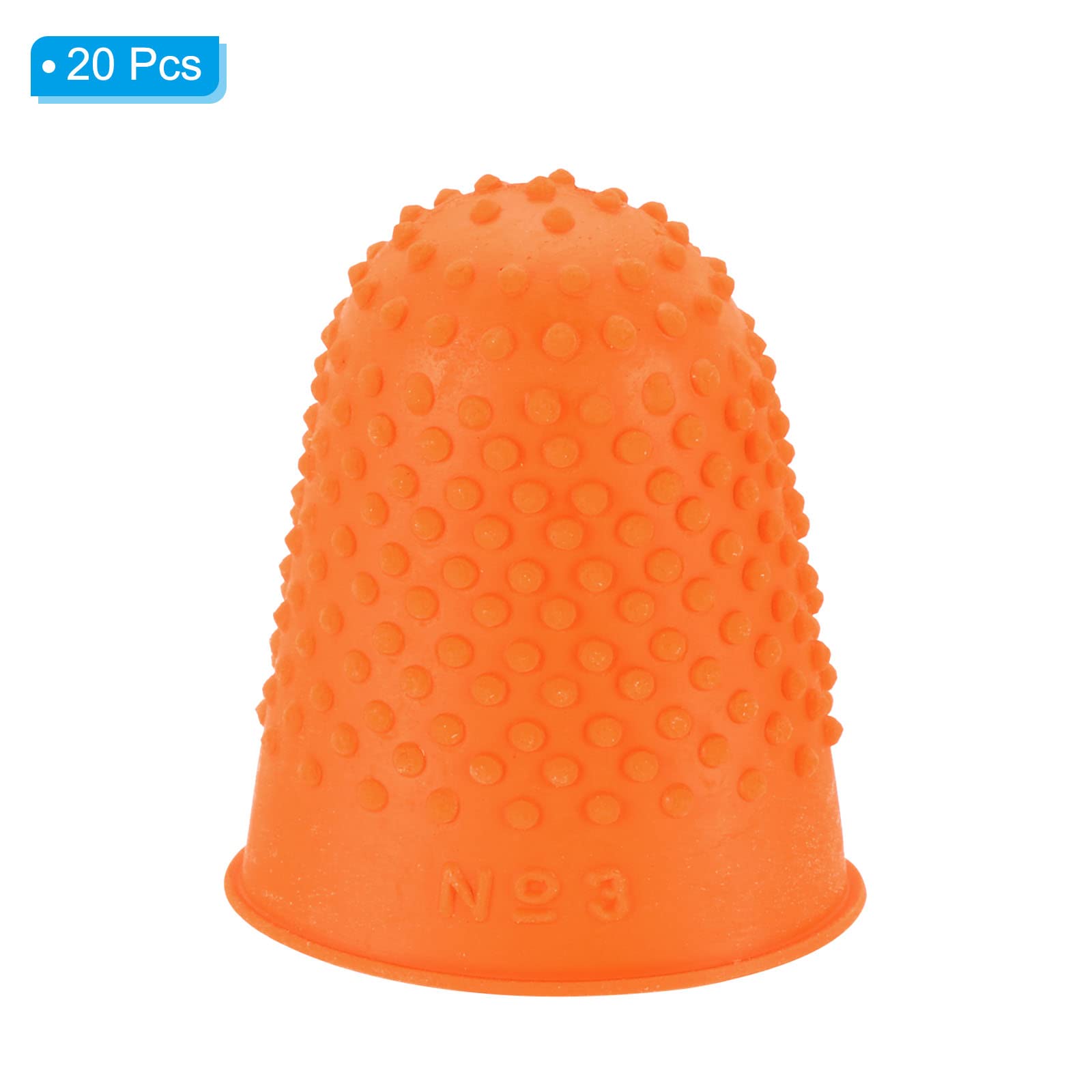 PATIKIL Goma Dedo Puntas, 20 Pieza Silicona Pulgar Dedo Punta Protector, Naranja XL