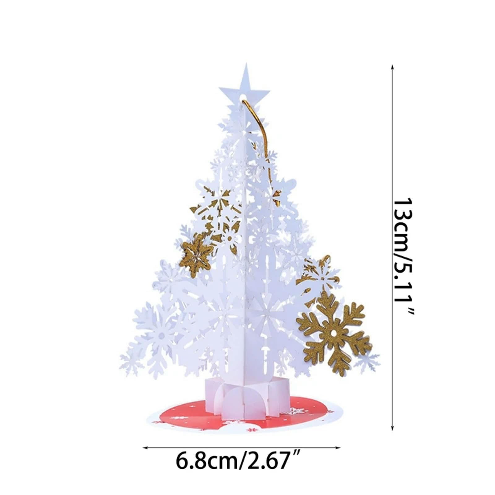 3D Popup Karten Weihnachten Schneeflocke Baum Grußkarte mit Umschlag für Neujahr Hochzeit Verlobung Einladung Postkarten