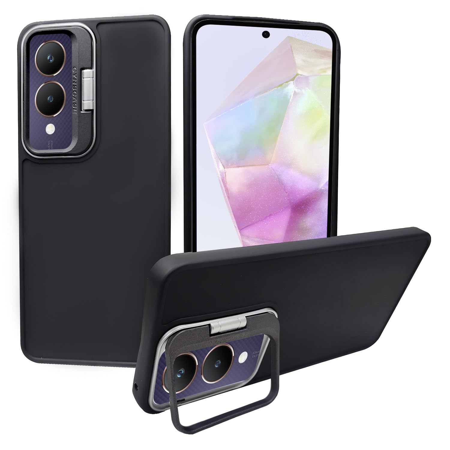 A rtistque Silicone Back Cover Case for Vivo Y28 5G with Camera Stand | Shockproof TPU | Stylish Protective Design | Slim Fit | Ultra Matte |Vivo Y28 5G Back Cover - Black (B0D97L7WW4) Amazon Price History, Amazon Price Tracker
