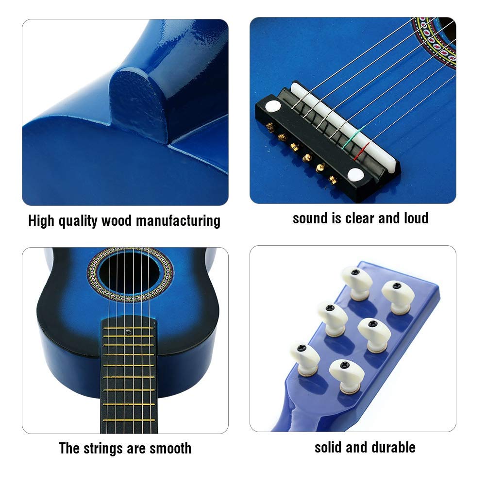 Ukulélé 21 pouces pour enfants débutants, guitare de concert 6 cordes guitare acoustique classique guitare enfants pour enfants adultes débutants
