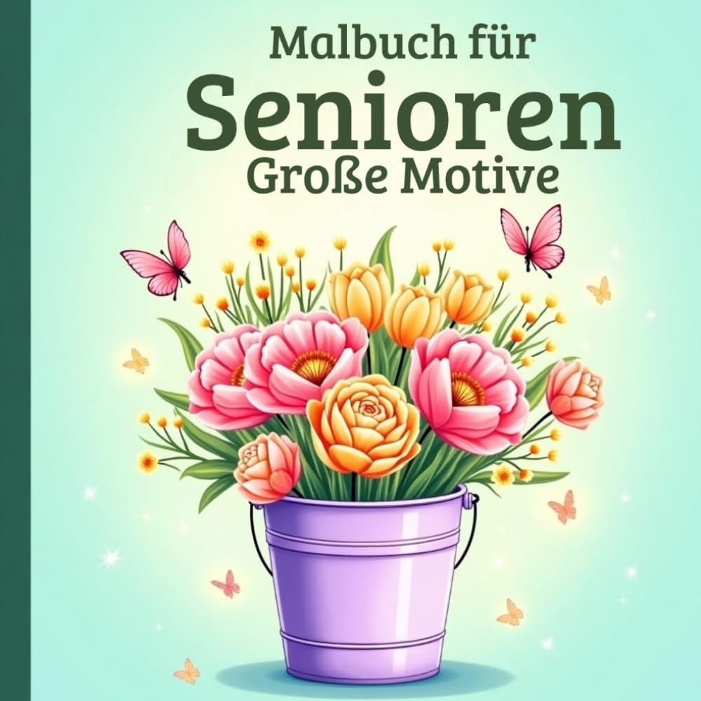 Malbuch für Senioren Große Motive, für Erwachsene mit Demenz Einfaches und beruhigendes Ausmalbuch