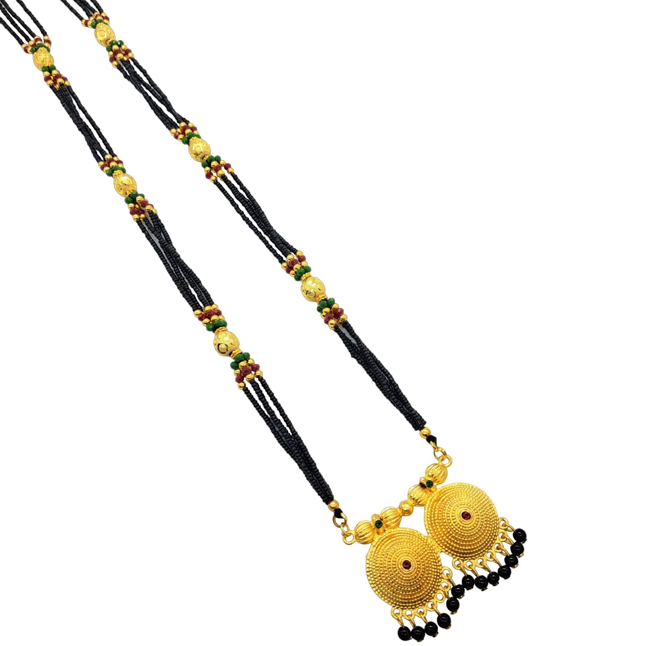 34 Inch Long Blackbead Gold Plated Maharashtrian Marathi Vati mangalsutra Marathi Style New Designe Mangalsutra-image-20