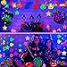 Sumind Neon Halloween Decorations Glow in the Dark Party Favors Ghost Balloons Neon Garlands with Pumpkin Spider Bat Star Swirl Hanging for Halloween Glow Pool Birthday Party Supplies