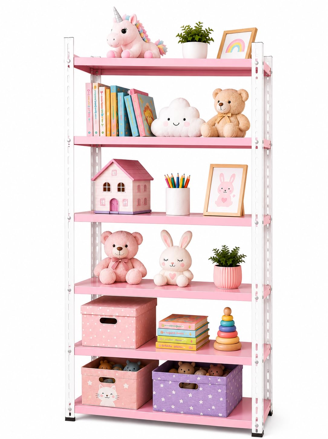 Metal Steel Rack, Kitchen Shelves for Storage, Metal Shelving Unit Storage Utility Rack Garage Shelves Display Rack Steel (6 Tier, Black) 24x9x60 inch-image-42