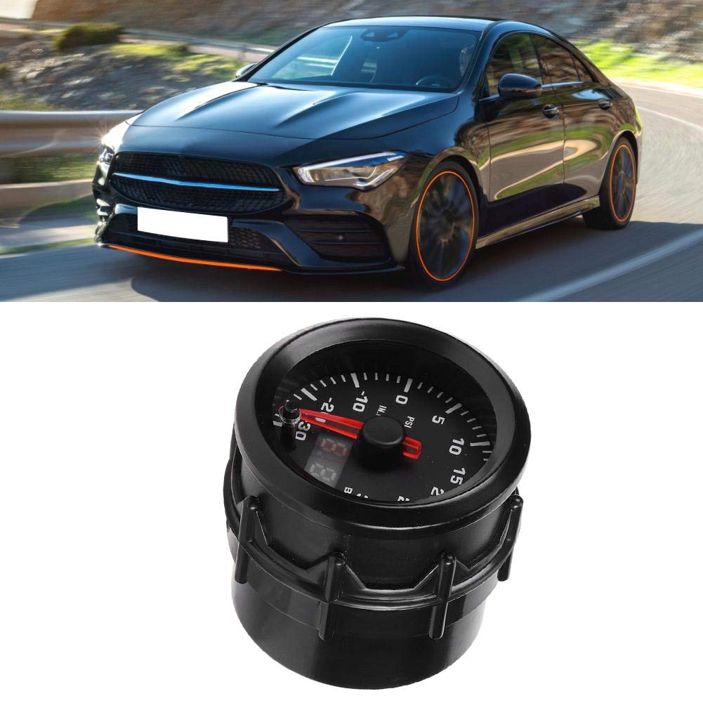 Manómetro Turbo Boost para coche, instrumento de manómetro turboalimentado con turboómetro universal universal de 52 mm/2.0 pulgadas