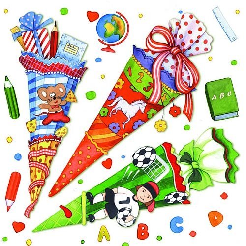 Preisvergleich Produktbild 20er Pack Servietten Schultüte 33 x 33 cm