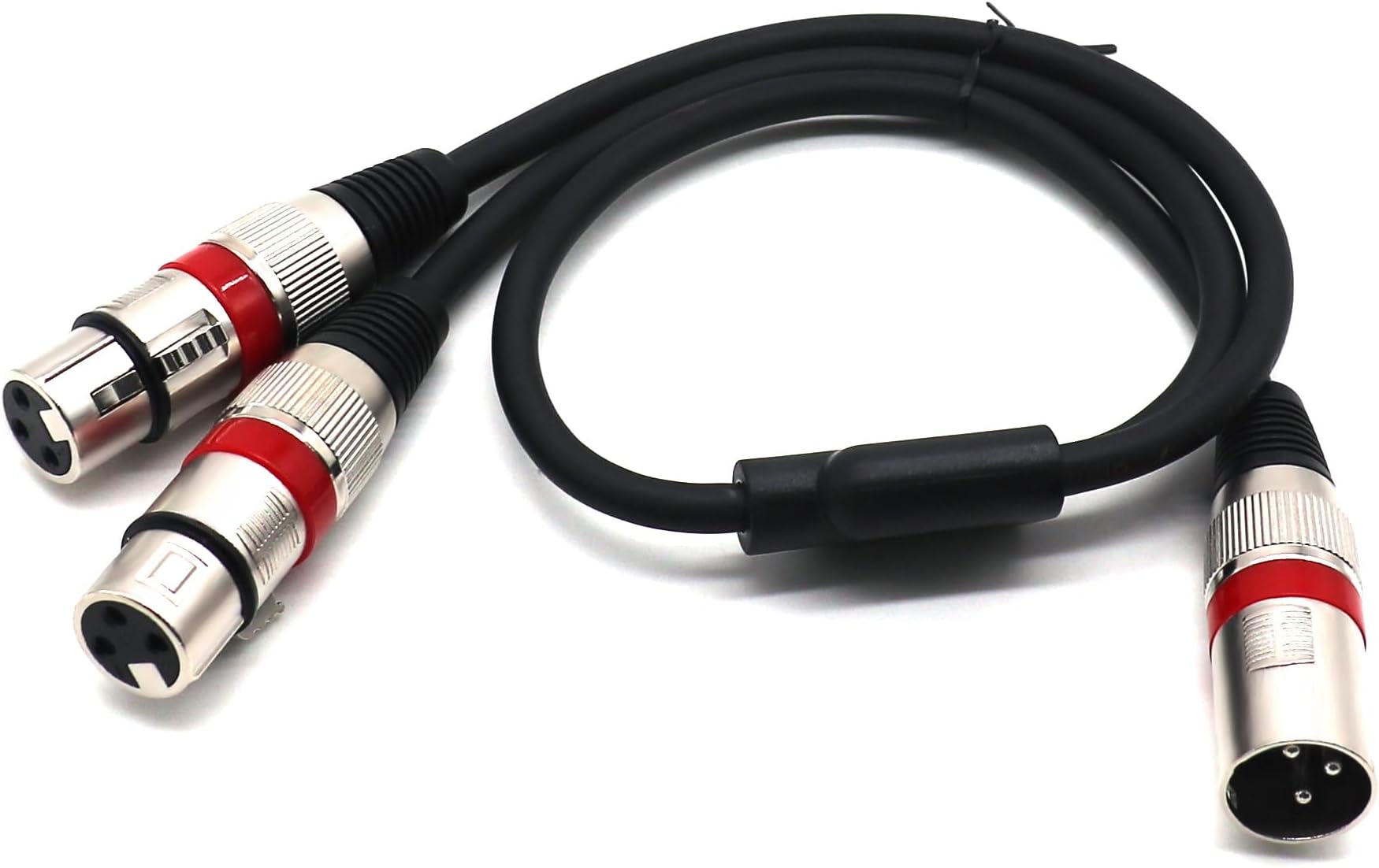SiYear XLR Splitter Cable - XLR Male to Dual Female 3 Pin Patch Y Cable Balanced Microphone Splitter Cord Audio Adapter (50CM/1.5FT)