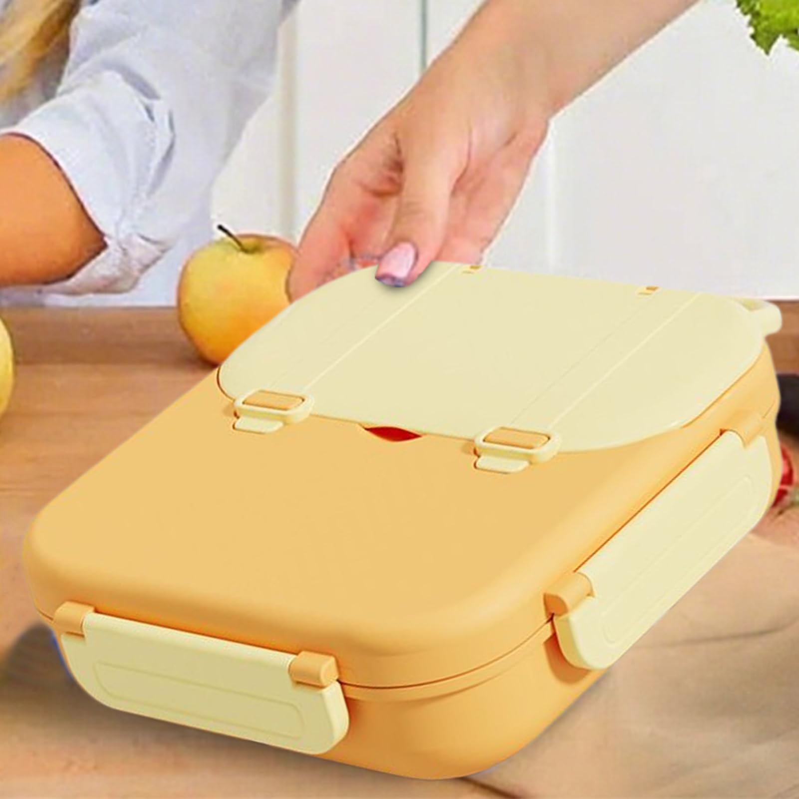 MRKU Fiambrera para niños pequeños, Compartimento de 1000 ml para meriendas Infantiles, Recipiente Reutilizable para ensaladas, sándwiches, meriendas, Escuela, guardería, Camping y Viajes.