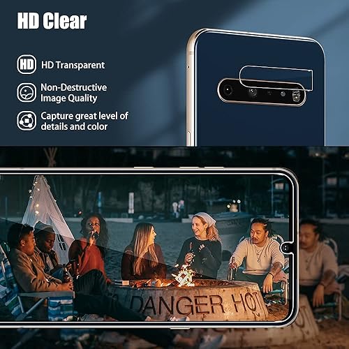 Miniatura 6 de [Paquete de 2+2] Protector de pantalla de vidrio templado para LG V60 ThinQ /5G / 5G UW – y protector de lente de cámara – antihuellas – a prueba de