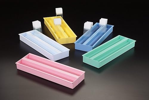 Simport DrainRack M710-100Y - Bandeja de almacenamiento de poliestireno, color amarillo, 9.0in de largo x 3.0in de ancho x 1.0in de alto (caja de 10)