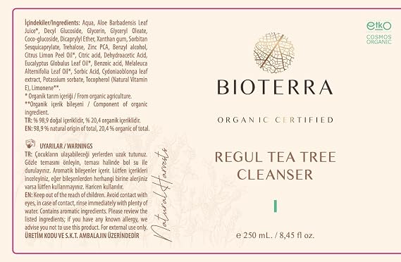 Bioterra Organik Regul Cleanser Dengeleyici Yüz Temizleme Jeli 250ml