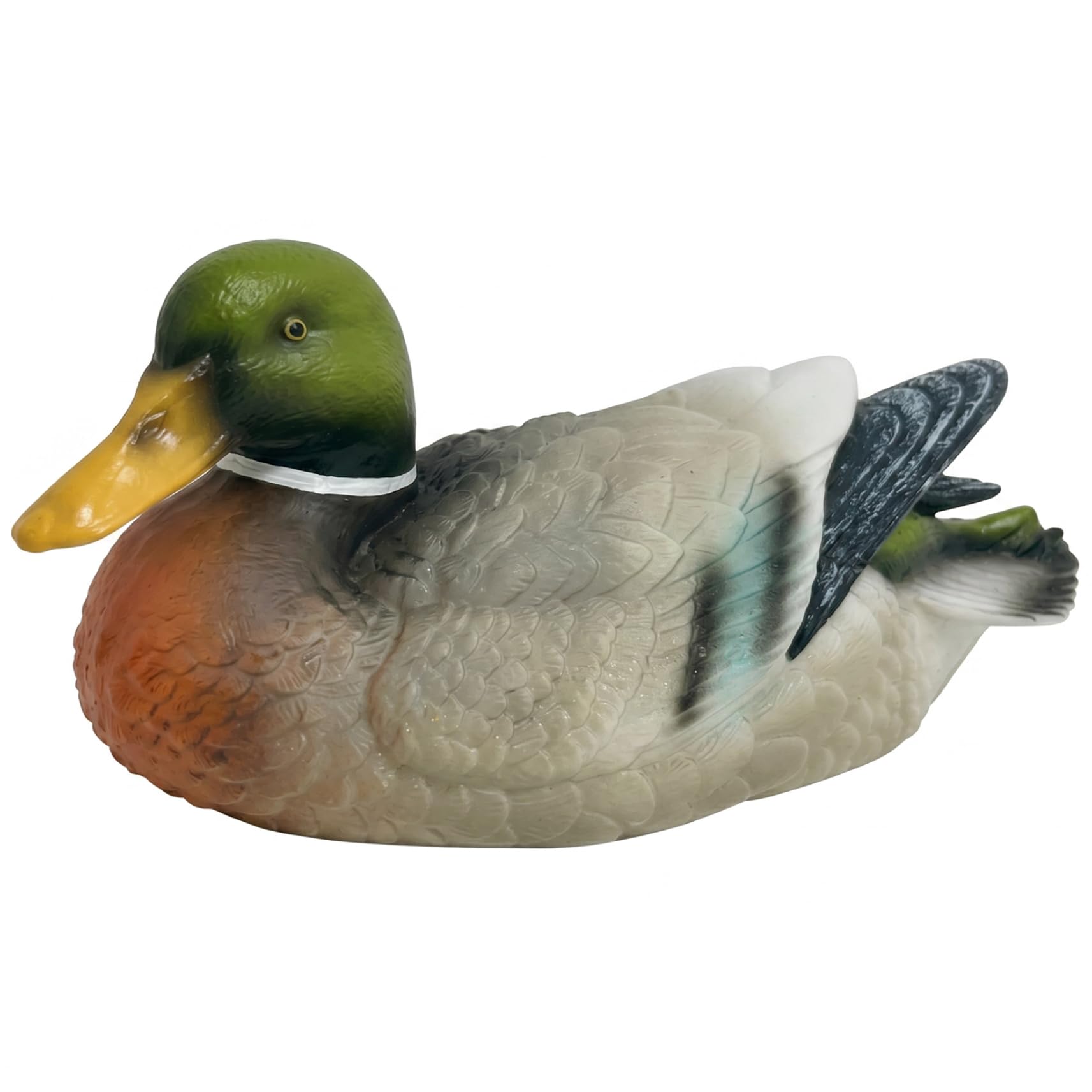 Pineeseatile Duck Statue, Cute Floating Pond Decor Shatter-Resistant Pvc Outdoor Duck Figurine, Green, Figurine