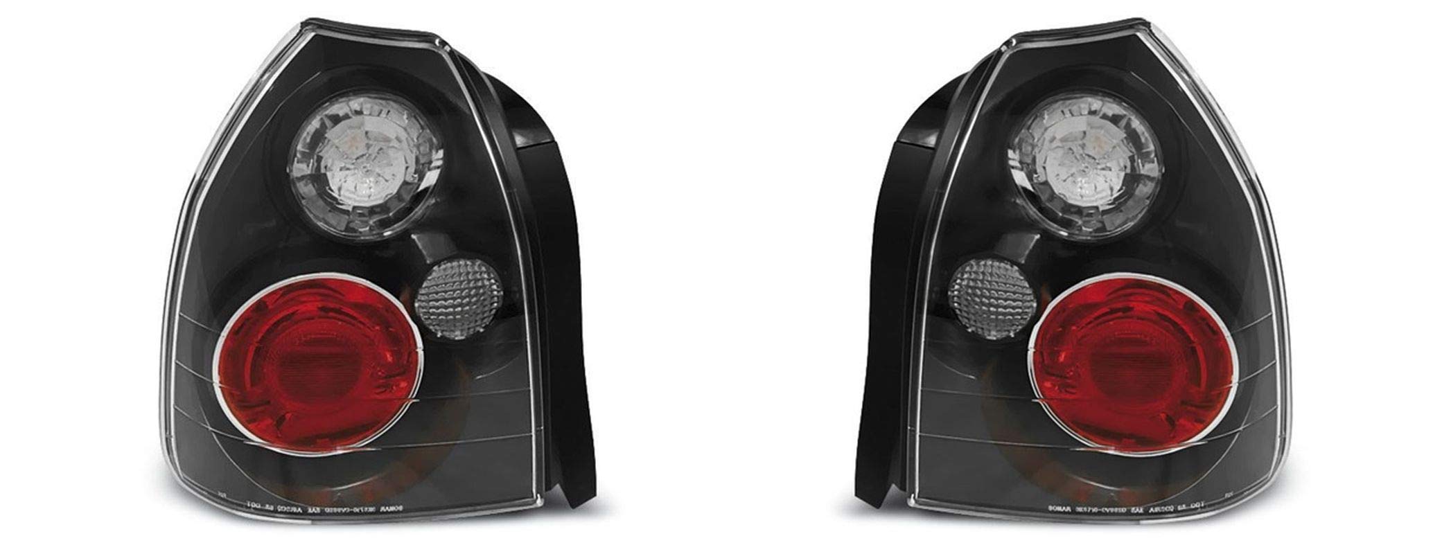 Rear Lights VR-1853 Tail Light Assembly Tail Lamp 1 Pair Driver and Passenger Side Complete Set Black Compatible with Honda Civic 1995 1996 1997 1998 1999 2000 2001 Hatchback 3 Doors