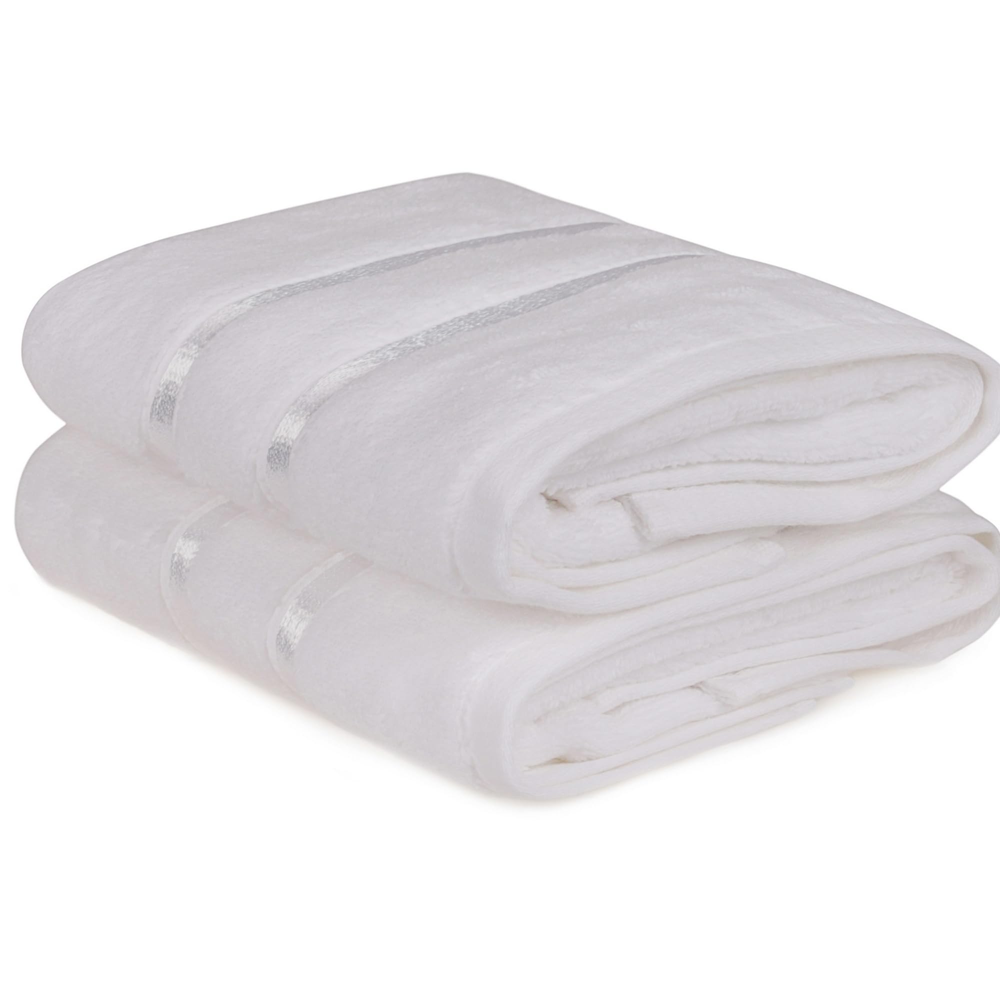 Juego de toallas de mano Well Home de 2 piezas, confección de alta calidad en color blanco