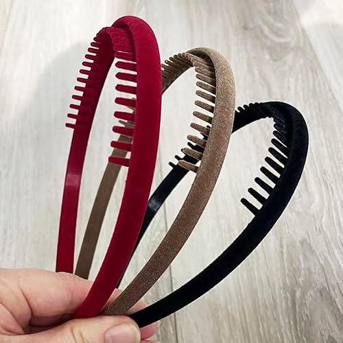 Miniatura 7 de Springtime 6 bandas de plástico para el cabello con dientes para mujeres, niñas y adolescentes, bandas antideslizantes para el cabello, accesorios