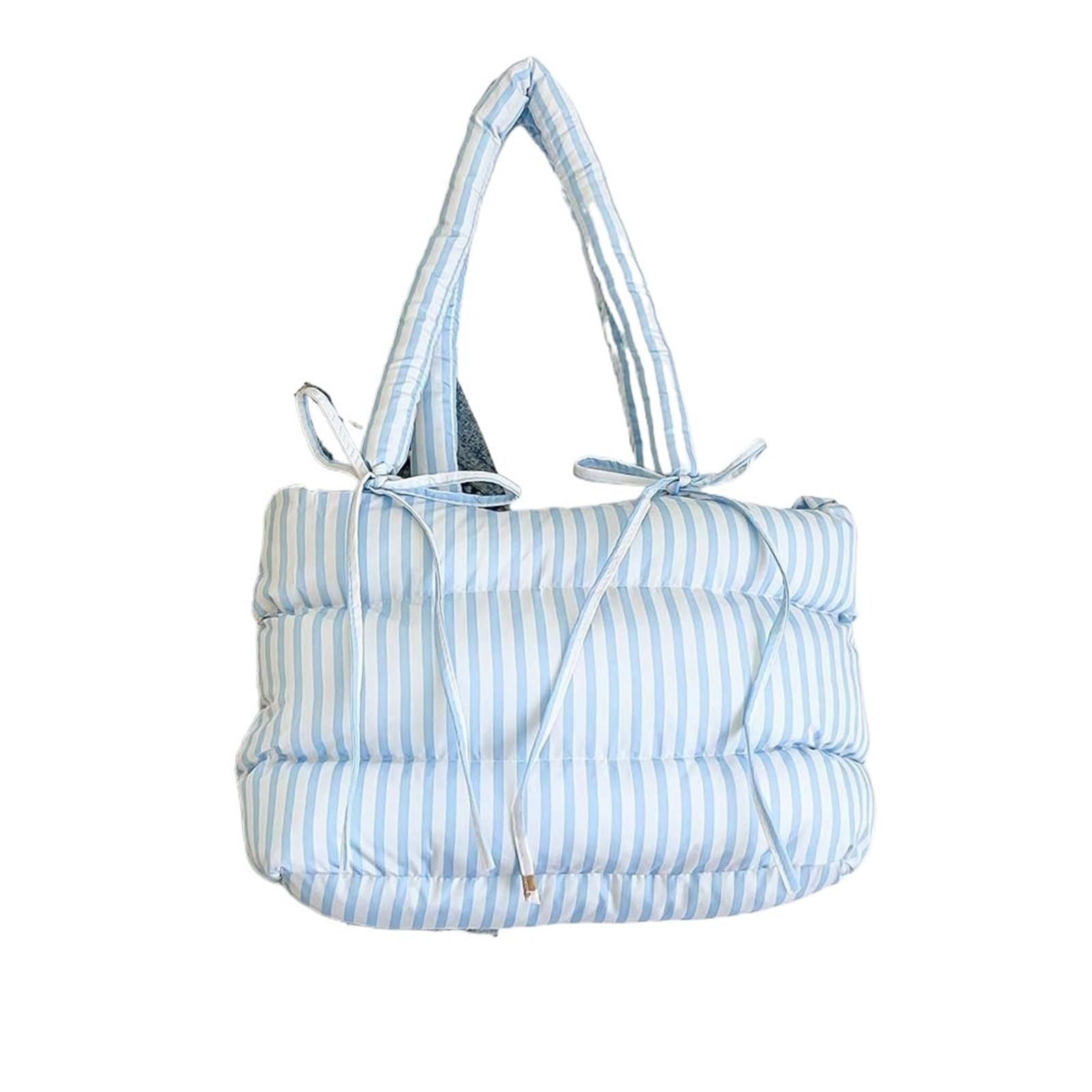 Sac fourre-tout matelassé bleu pour femme grand format