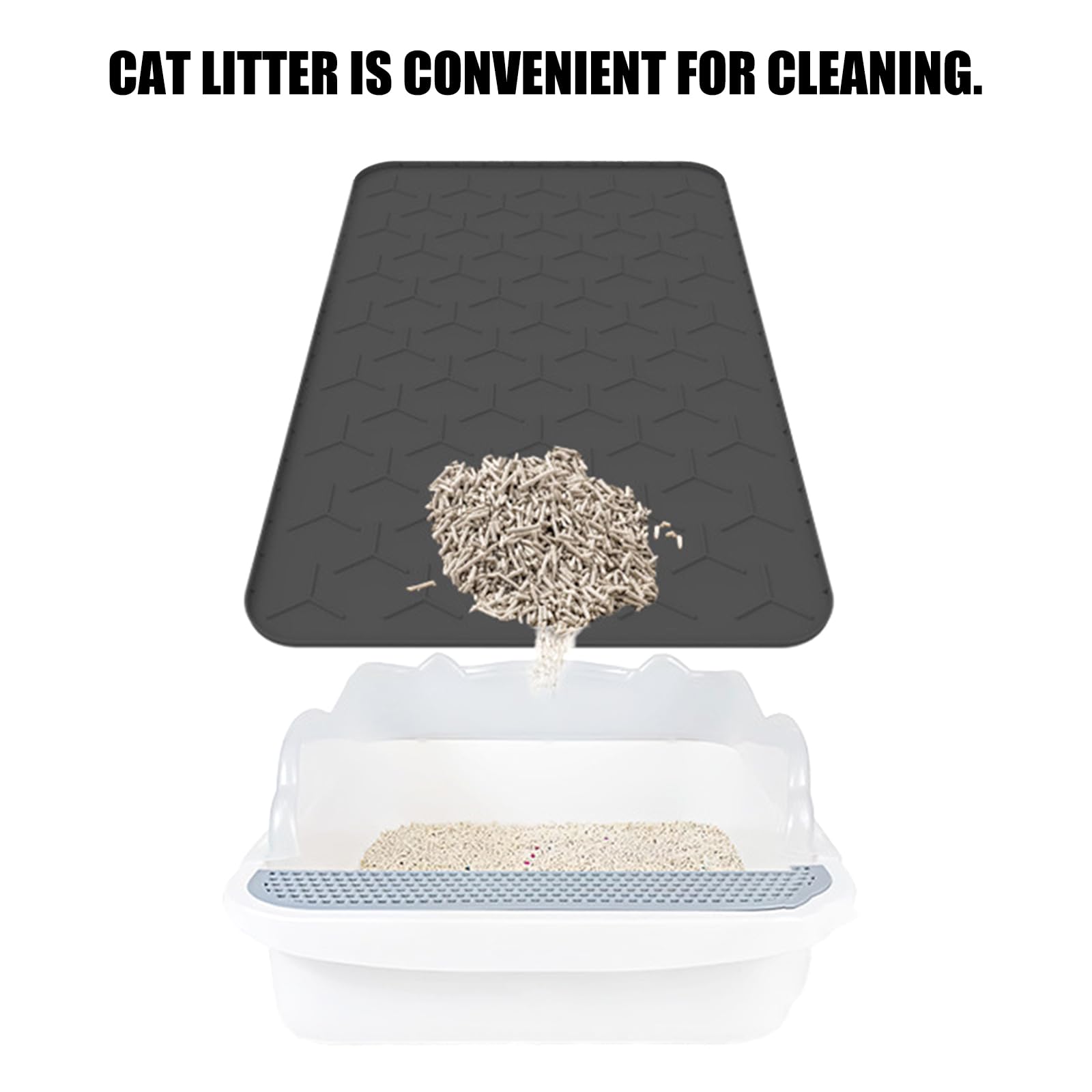 Générique Tapis de litière antidérapant pour Chats, Protection Contre Les déversements d ' Aliments pour Animaux de Compagnie, Facile à Nettoyer, Tapis de Multifonctionnel pour Maisons, Alimentation