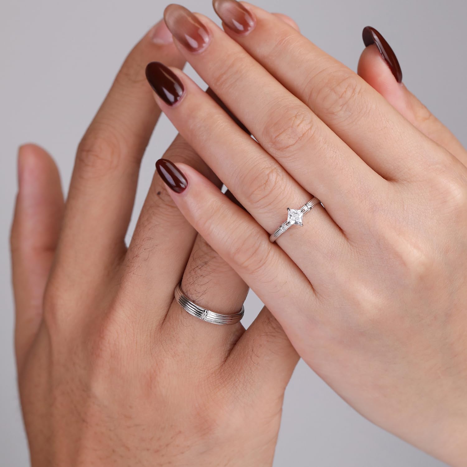 Meissa Anelli Nuziali Per Donna/Uomo 2 Pezzi Anelli Di Promessa In Argento Sterling Regolabili Anelli Di Fidanzamento In Argento Con Zirconia Cubica Anelli Coordinati Di Coppia Per Sposa