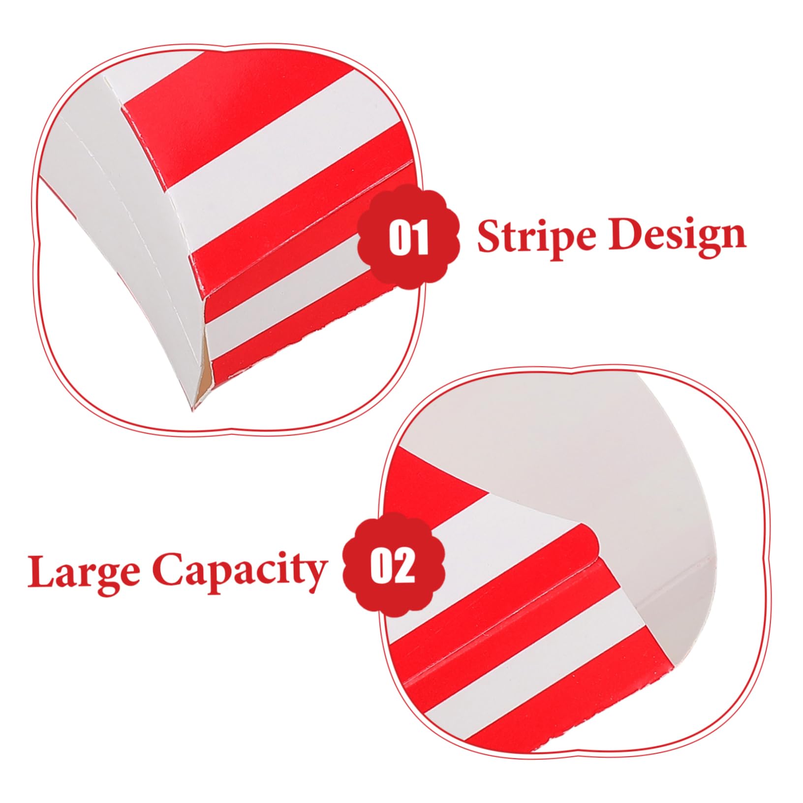 ABOOFAN 200pezzi Scatole Popcorn e Snack Per Feste Contenitori Per Fritte e Dolci Per Compleanni Matrimonio e Serate Cinema Design Strisce Rosse