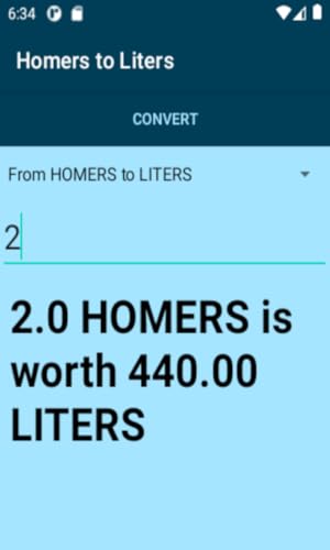 Homers (Biblical) to Liters Conversion Calculator