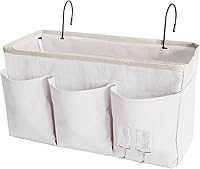 Vista 9 de Organizador de almacenamiento colgante para literas y camas de hospital, cama de dormitorio universitario, se puede colocar lentes, libros, Negro