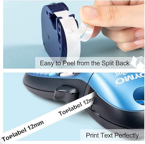 Unistar Compatible Label Tape Replacement For Dymo Letratag Refills 91331 12Mm Plastic White Tape For Label Maker Qx50, Lt-100H, Lt-100H Plus And Lt-100T, 1/2 Inch X 13 Feet, Black On White, 3 Pack #TOP2