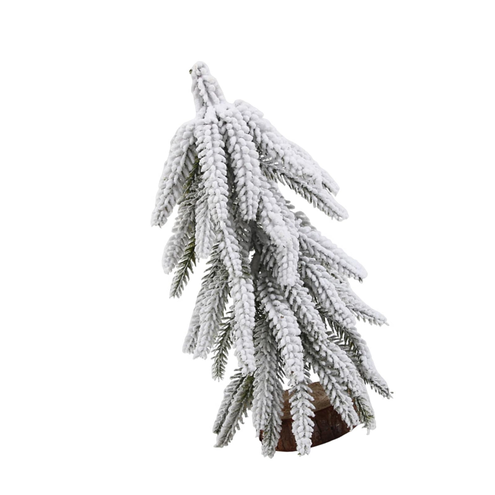 Plcpdm 25Cm Shelf Styling Christmas Tree Decor With Snow-Dusted Cedar Branches And Wood-Look Base For Holiday Tabletop Display Styling Holiday Centerpiece