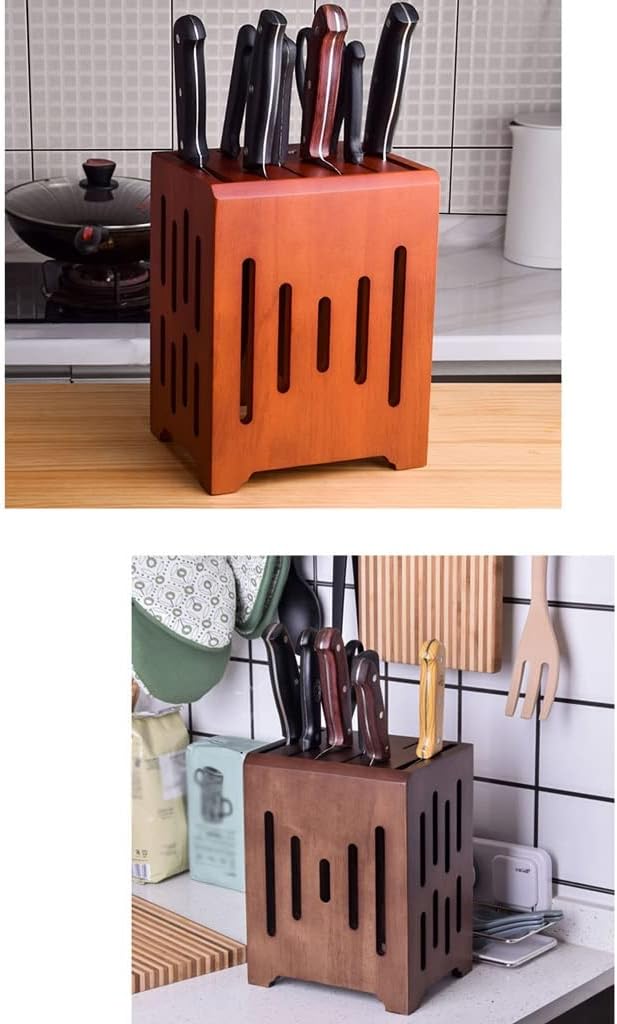 Utensils Holder Kitchen Knife Storage Holder Solid Wood Knife Household Table Rack Kitchen Warehouse Kitchen Utensils Organizer (Material: A