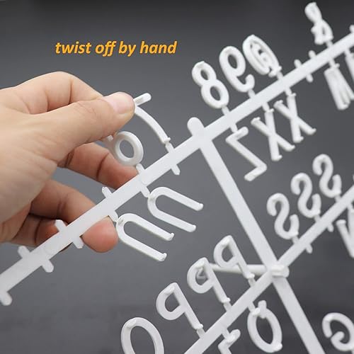 Miniatura 5 de Juego de letras y símbolos de plástico blanco para pizarra, decoración del hogar, caracteres del alfabeto para tablero, 3.75 pulgadas de altura