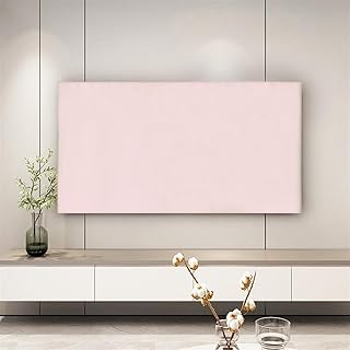 Funda de TV a prueba de polvo de color puro, película protectora de TV de tela elástica universal para colgar o de escritorio, aplicable a televisores planos de 32 a 85 pulgadas(rosa, 46 a 50 pulgad