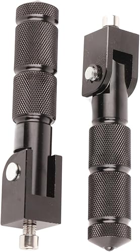 Miniatura 7 de Qiilu Estriberas de motocicleta, 2 pedales de aluminio para motocicleta, coche eléctrico, antideslizantes, 0.315 in, universal, fijo de 90 grados,