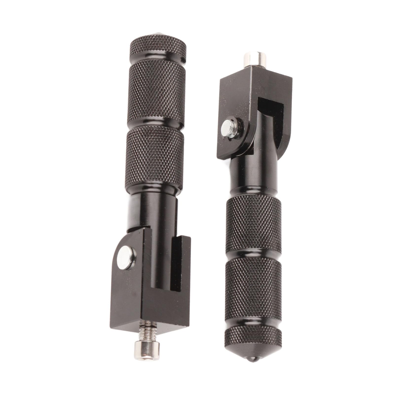 Aramox Motorrad-Fußrasten, 2-teilige Universal-Aluminiumpedale für Motorrad-Elektroautos 8MM 90-Grad-Klappstange(schwarz)