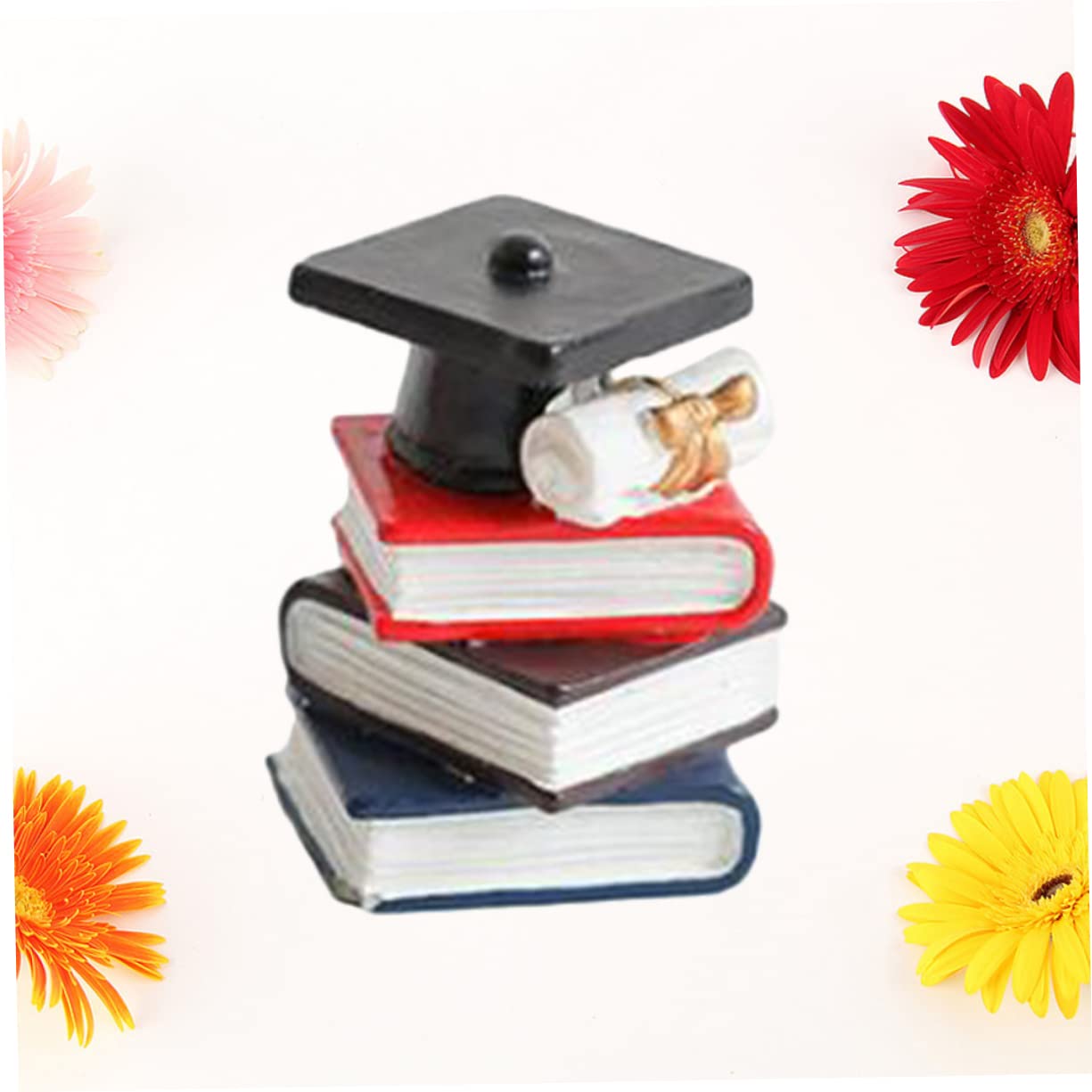 Cabilock Book Bachelor Hat Resin Craft Decorative Desktop Ornament Decor Resin Decor for Shelves