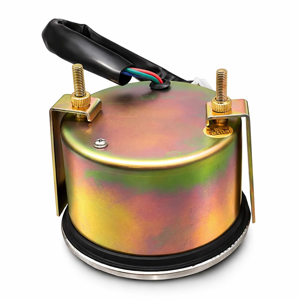 Tachimetro universale elettromeccanico con 3 terminali per trattori 12V-24V DC – 0-30 RPM x 100, analogico per uso agricolo, veicoli pesanti, 0-3000 RPM, quadrante nero con cornice cromata
