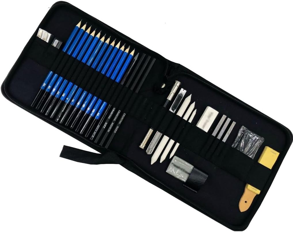 BERHUTJ 33 Sketching Pencil Set Beginner's Brush Art Supplies Drawing