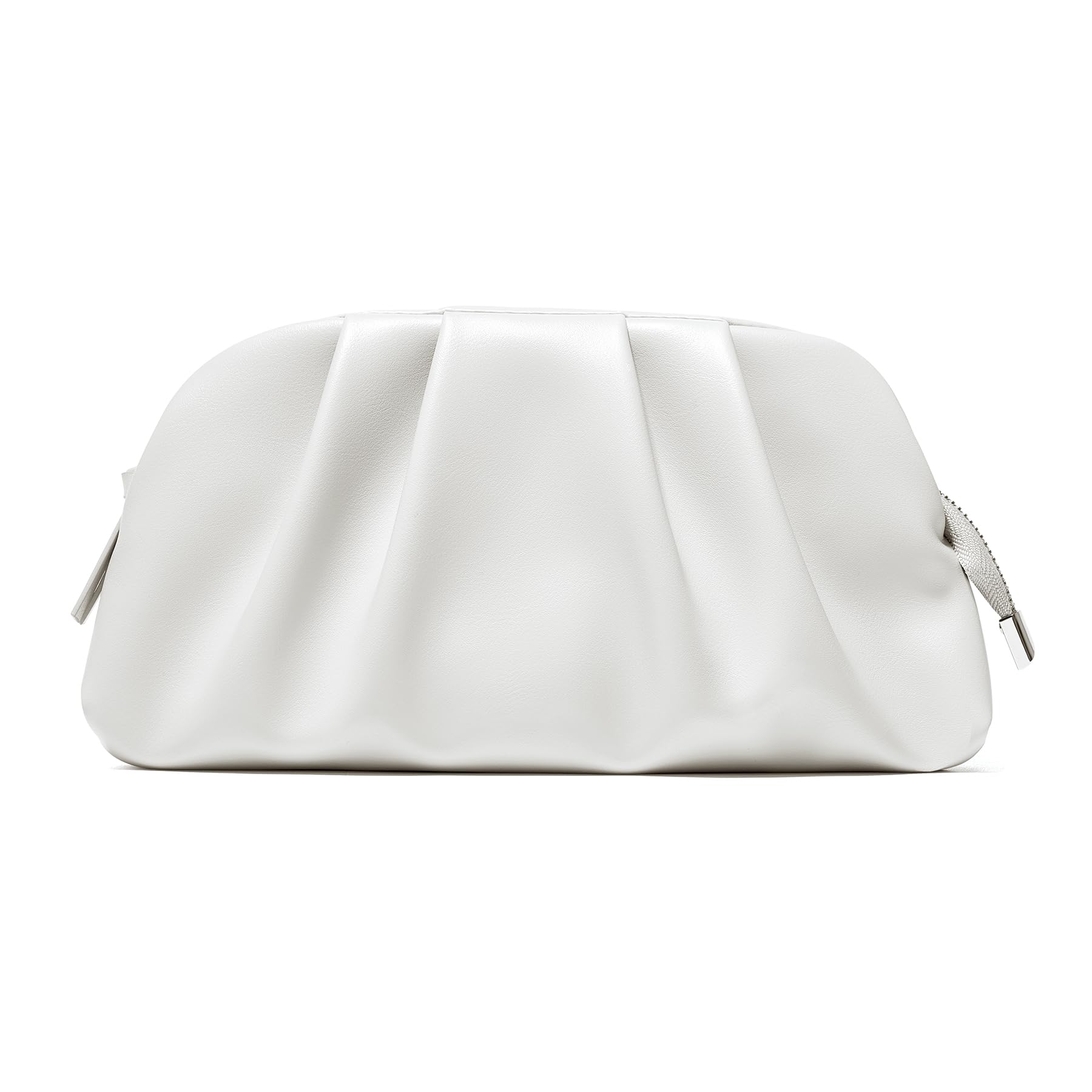 SWEETV CHUNLI Dressy Vegan Leather Clutch Purse for Women Formal, Soft Pleated PU Evening Clutch for Weddings, Proms