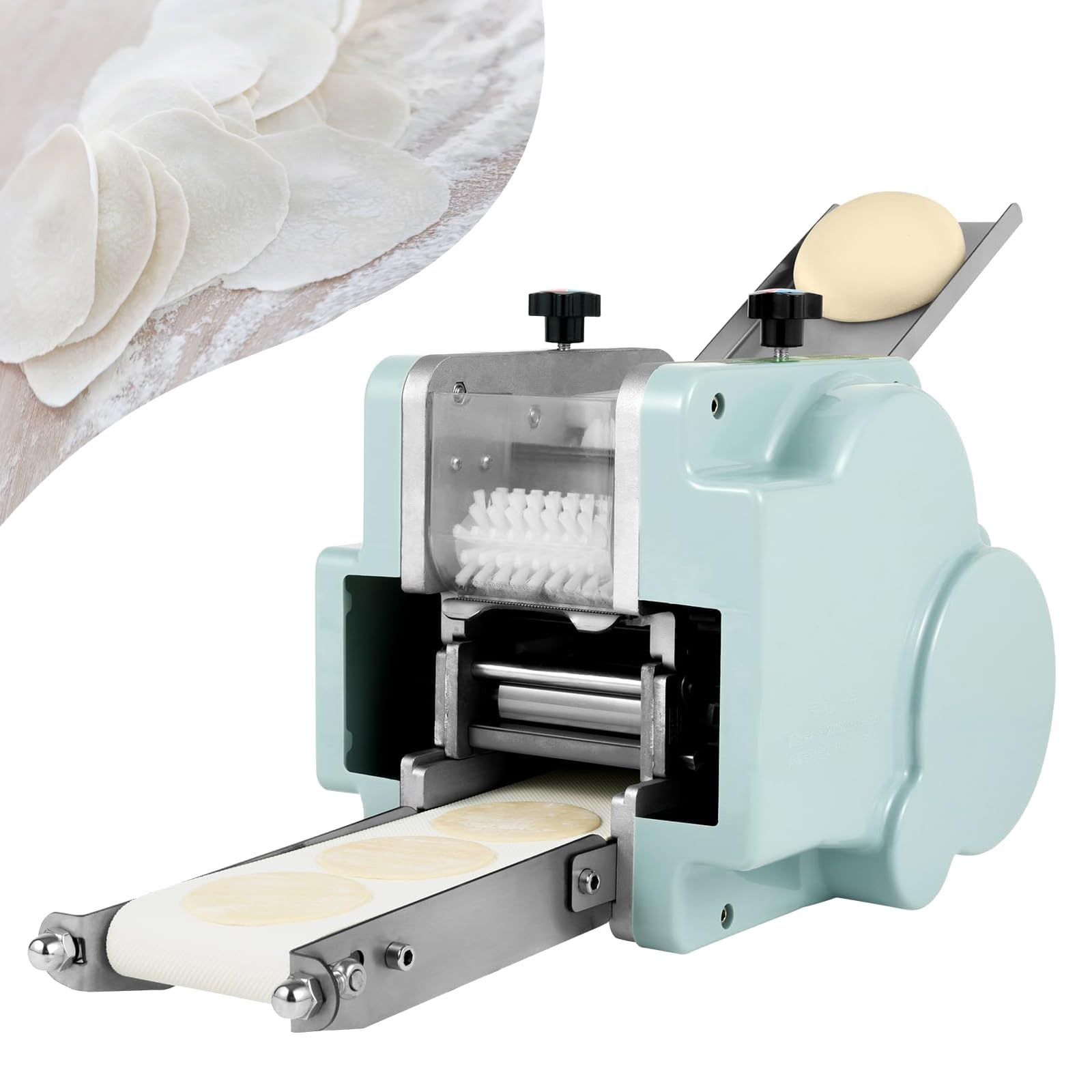 AXGCAA Electric Dumpling Skin Maker, Multifunctional Automatic Dumpling Wrapper Machine, 60 Pieces Per Minute, 140W Wonton Wrapper Dough Maker with 8cm Round Mold, for Commercial Household Restaurant