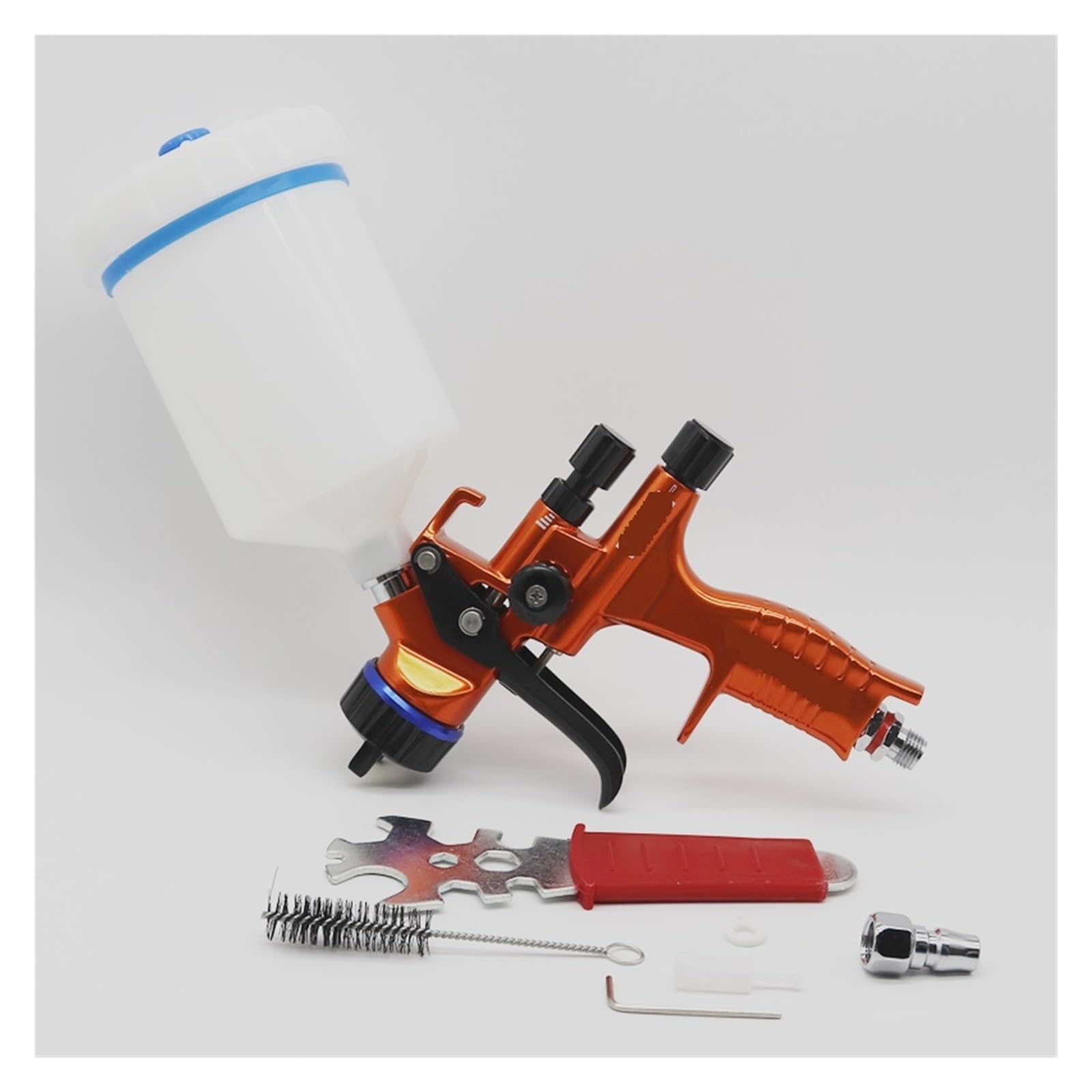 Pistola de Pintura, Pistola pulverizadora de 1,3 MM con regulador de aire y filtro de aire, pistola de pintura a base de agua, aerógrafo, pistola pulverizadora de pintura profesional | Oranje