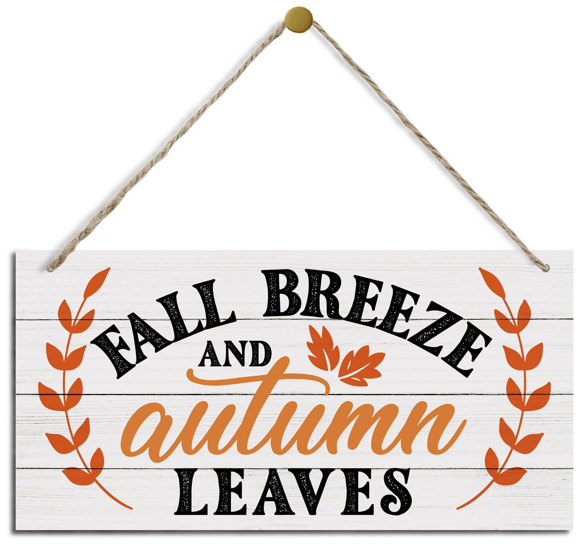 Thanksgiving Decor, Decorative Wood Hanging Wood Plaque, Fall Hanging Decorations for Home, Autumn Indoor Outdoor Decor, Autumn Door Decor, Front Door Decor, Fall Breeze and Autumn Leaves