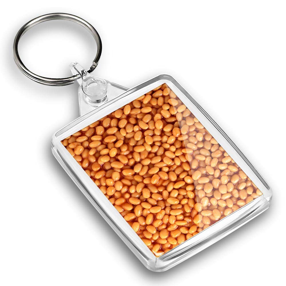 Destination Vinyl Ltd 1 x Photo Keyring - Baked Beans Food Breakfast Cafe |Keychain|Keyring|Charm| #44208