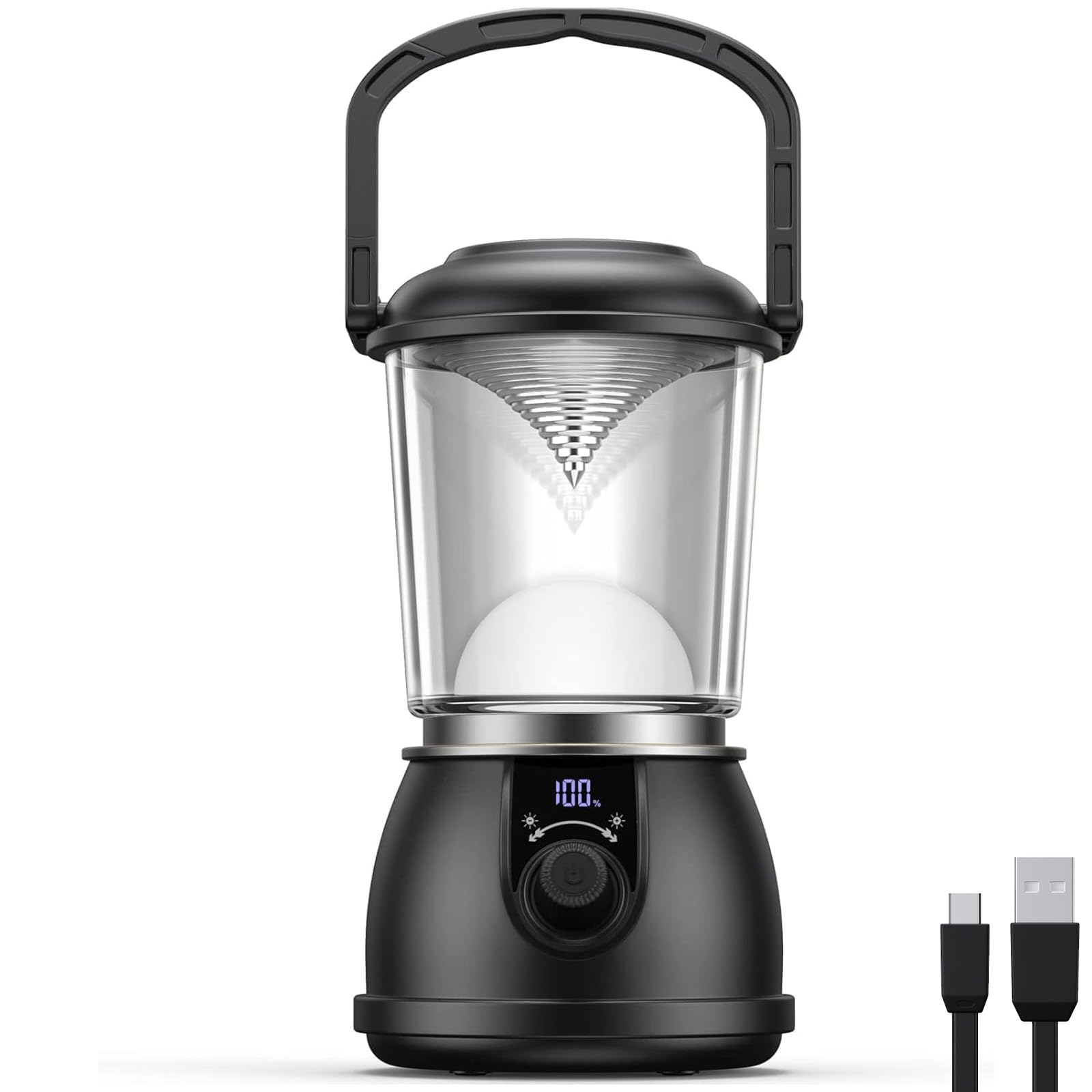 Lanterna da campeggio ricaricabile, fino a 336 ore, super luce per tenda, 15000 mAh/1500 lm, luce di emergenza per uragani, interruzioni di corrente, casa, escursionismo, impermeabile IPX5
