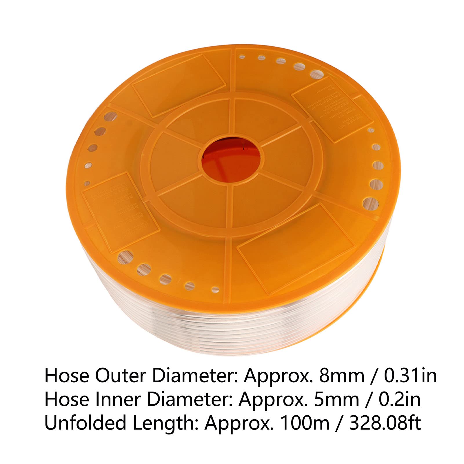 Fafeicy Tubo Aria Trasparente PU, Tubo Pneumatico 12mm OD 8mm ID 328ft