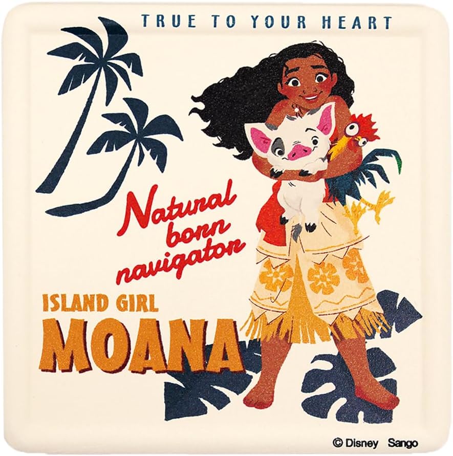 ディズニー 「 モアナと伝説の海 」 モアナ 吸水 コースター 約9cm コースターミュージアム 雑貨 グッズ 日本製 3324-073