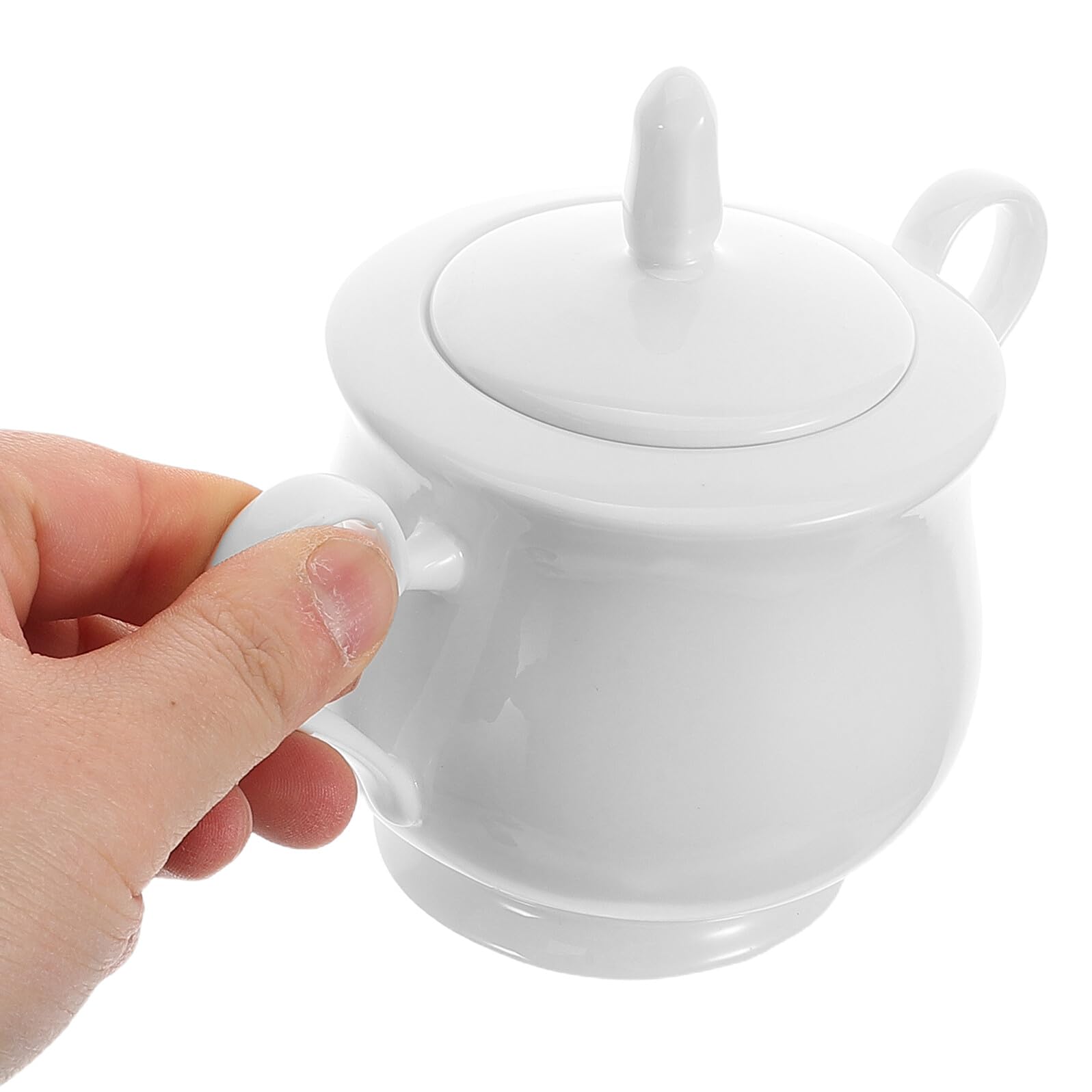 Sucrier en Céramique Couvercle 370 Ml Pot à Sucre Porcelaine Hermétique Usage la Cuisine Salon Bol Bonbons Polyvalent
