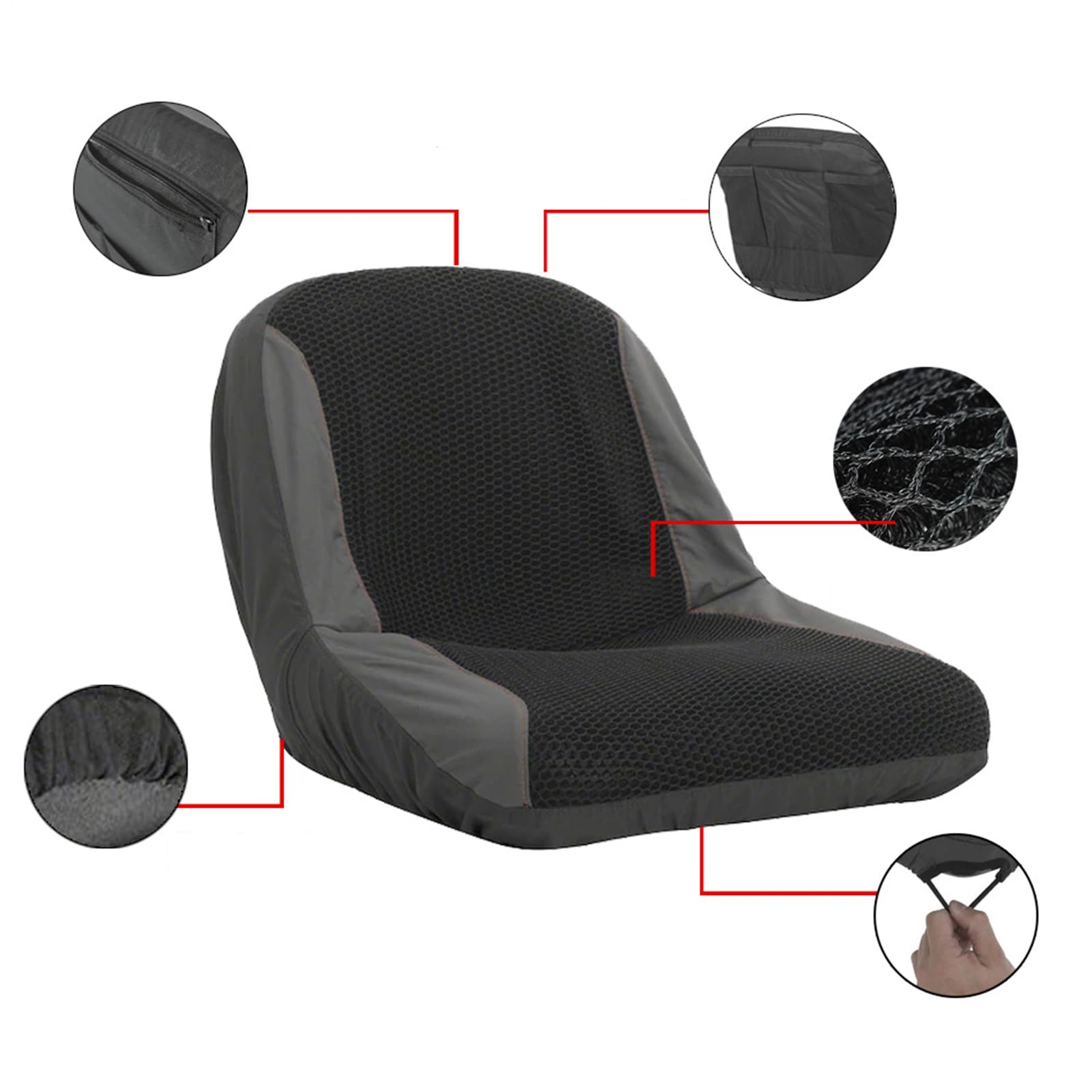 Cubierta de asiento del tractor - Cubierta de tela Oxford duradera | Protector de asiento de tractor a prueba de verano con bolsa de almacenamiento, envoltura de asientos de protección de respiración